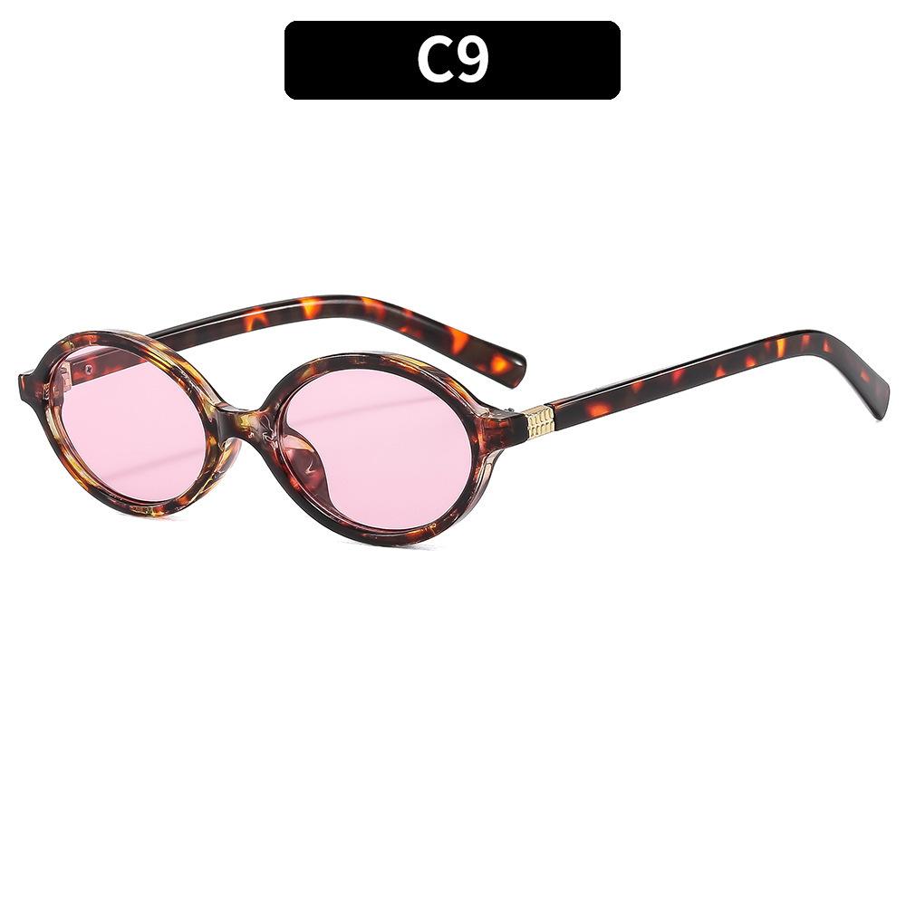 Sexy Small Oval Leopard Sunglasses Women Lovely Ins No Makeup Plain Glasses Frame Men Eyewear Cute Decorative Computer Glasses