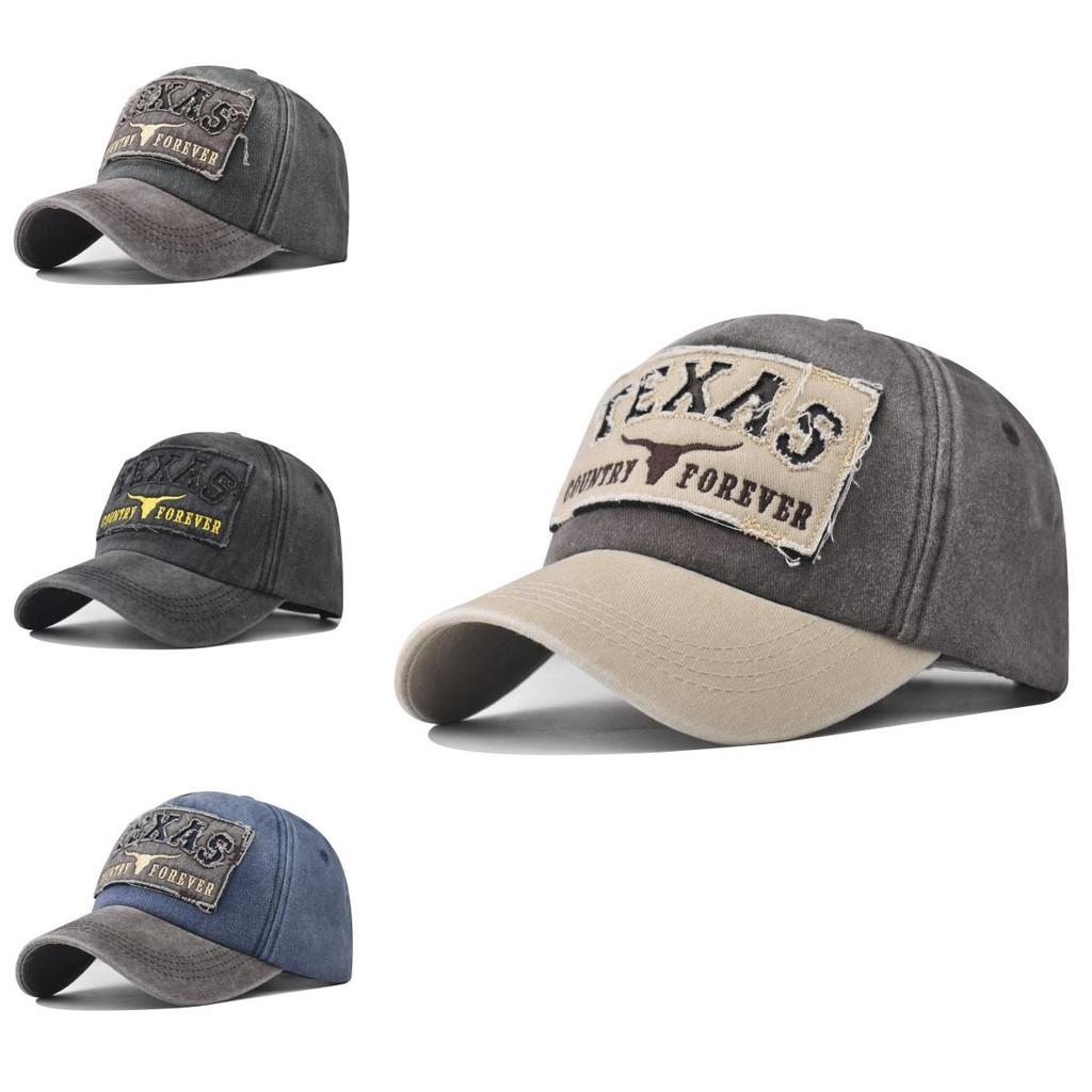 Embroidery Cow Letter Head Cotton Baseball Hat Curved Brim Adjustable Men Women