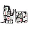 Mahjong Tiles Game Dice Oven Mitts and Pot Holder Sets of 2 for Baking Kitchen Cooking BBQ Resistant Non-Slip Gloves