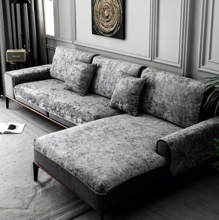 

Современный простой 4-сезонный чехол для дивана из нескользящей кожи в глянцевом стиле, плюшевый чехол для дивана-полотенца, чехол для кресла-шезлонга, светоотражающее одеяло 110x180cm 1pcs