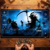 Skeleton Mage Staff Mouse Pad Card Playmat Stitched with Magic Zones Game Mats for MTG/TCG Card Battle Commander Gaming Mat