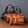Black Spot Top Layer Tree High Vegetable Tanned Cowhide Retro Casual Men's Bag