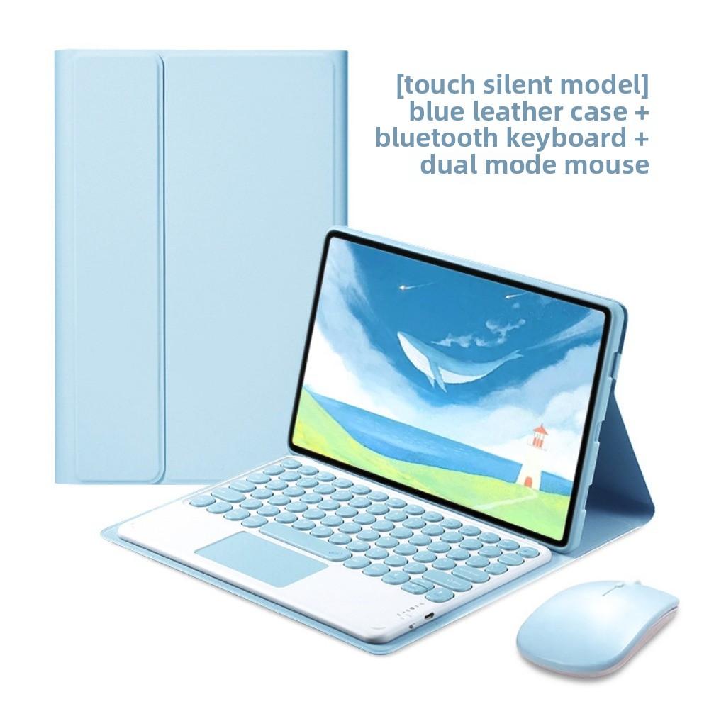 Leather Keyboard Case for iPad Air 6 10.2 Inch with Pencil Slot Magnetic Detachable Bluetooth Keyboard Protective Cover