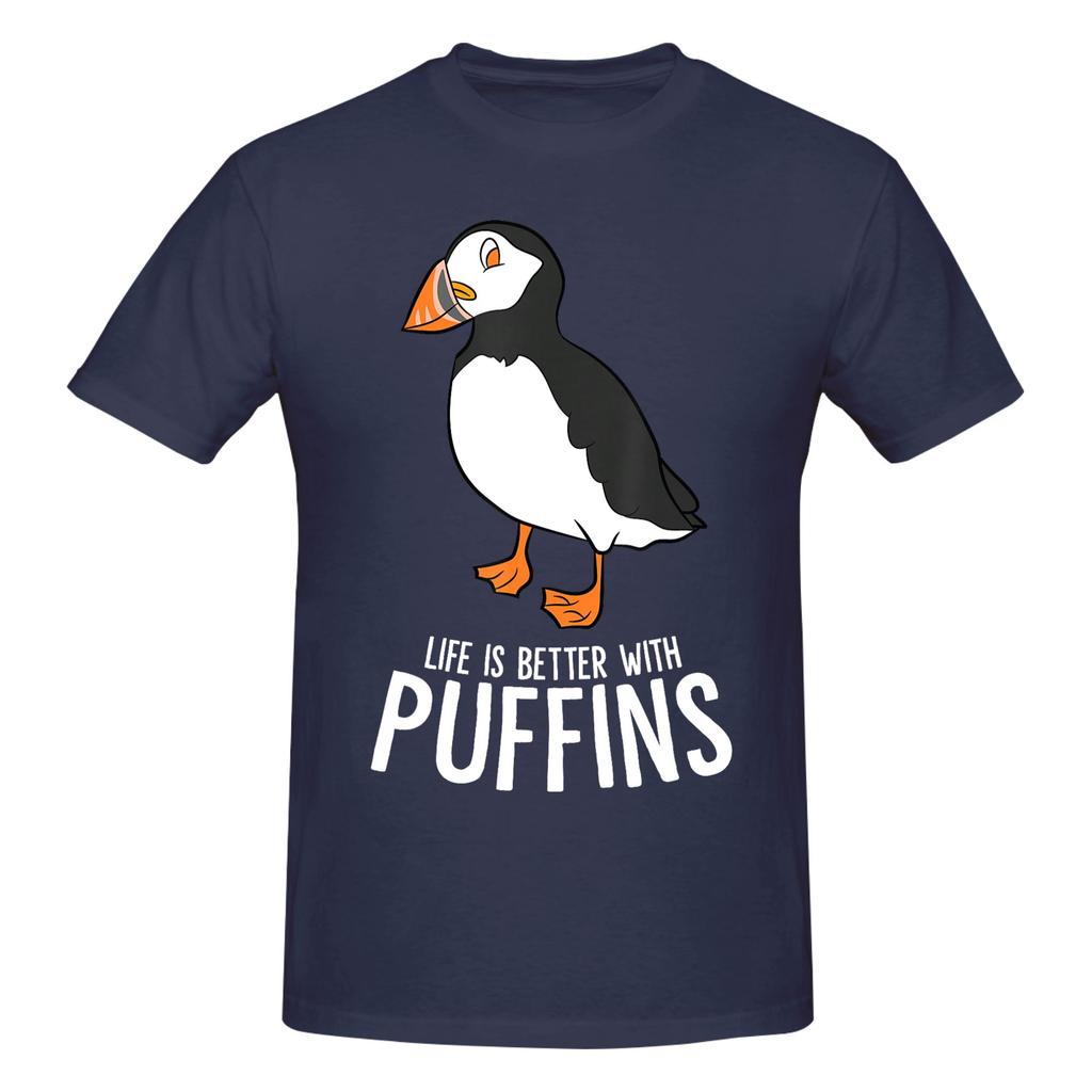 Stück Arktischer Vogel Lustig Baumwoll-T-Shirt Ich mag Papageientaucher Wirklich Oberteile T-Shirts Für Unisex
