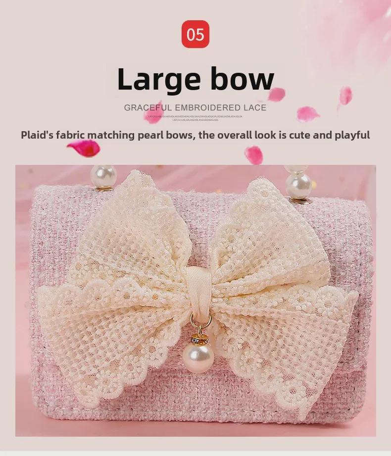 Winter Pearl Bow Princess Handbag: Cute, Versatile Crossbody Coin Purse