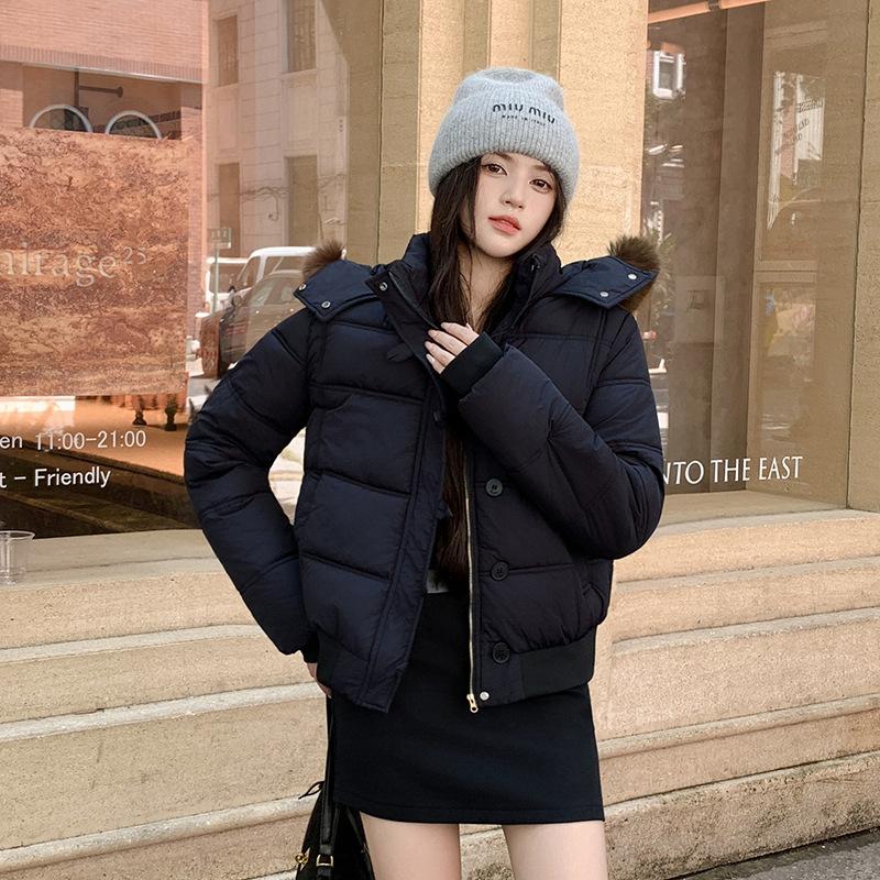 Women's cotton-padded clothes 2025 winter new thickened short Korean version loose warm cotton-padded clothes small splicing cotton-padded jacket