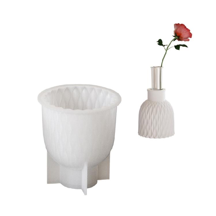 Artistic Ripple Vase Moulds Home Decoration Craft Silicone Mold Hydroponic Plant Vase Molds Hydroponics Test Tube