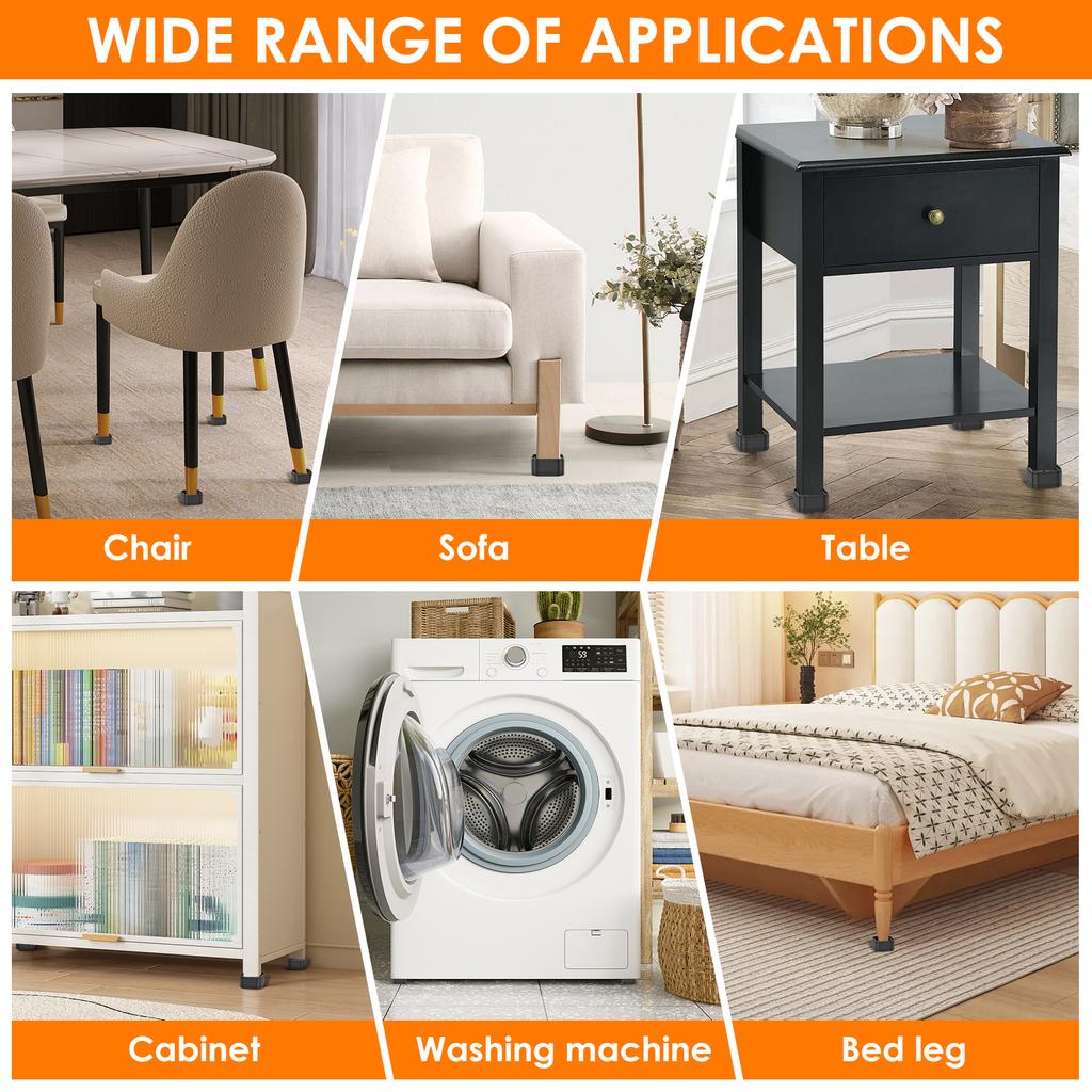 8/16 Bucăți Picioare Reglabile pentru Mobilier Riseri Stivuibili Tampoane pentru Înălțarea Scaunului Blocuri pentru Ridicarea Patului pentru Masă Birou Canapea Scaun Canapea