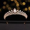 Goldfarbene Luxus-Kristall-Hochzeitstiara und Kronen Party Strass Abschlussball Braut Diadem Krone Tiara für Damen Braut Haarschmuck