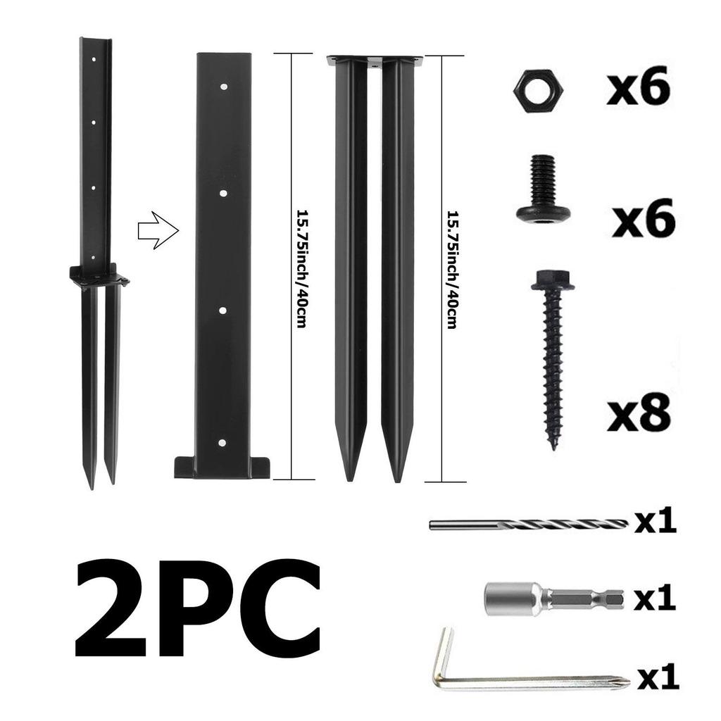 Heavy-Duty Cross-Bar Fence Repair Kit with Metal Reinforcement and Ground Anchors