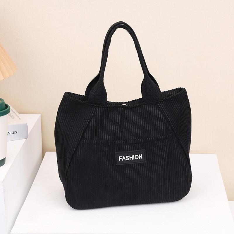Cotton Corduroy Tote Bag For Women With Large Capacity Street Style Handheld Ladies Bag