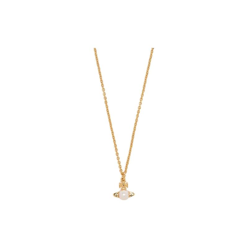 Vivienne Westwood BALBINA PENDANT NECKLACE Mini Saturn Pearl Pendant Necklace Women s Gold 6302032302R313CNR313 золотой