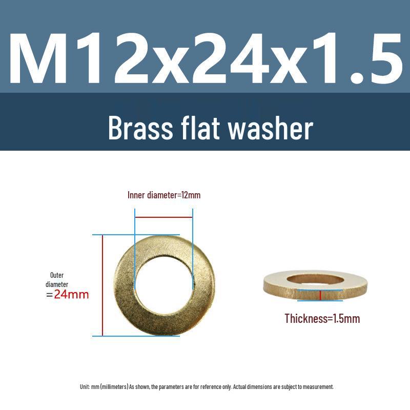 Yigu Durable Brass Flat Washers: M2-M12 Screws