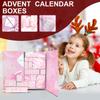 Christmas Advent Calendar with 24 Foldable Cardboard Pink Gift Boxes Empty Xmas Countdown Calendar To Fill Advent Storage