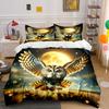 "Moonlit Owl Art Decor Set" Soft Skin-Friendly Bedding Set Includes 1 Duvet Cover And 2 Pillowcase Gift