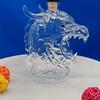 Karafa na whisky s dračí hlavou se silikonovou zátkou 320 ml Skleněný dávkovač na likér pro Bourbon Tequilu Novinka Umění Barové sklo Jedinečná domácí dekorace