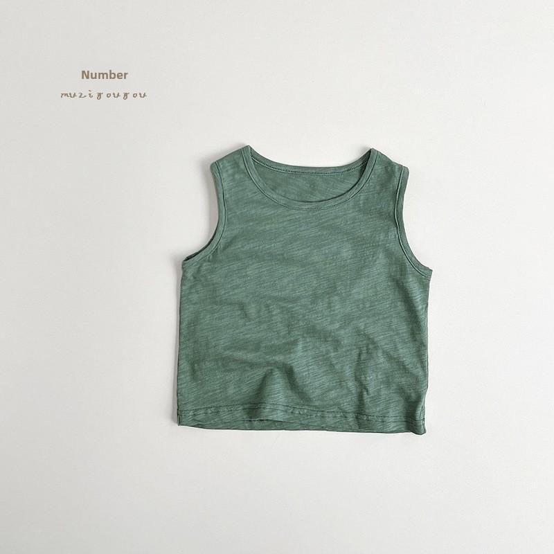 8 spalvų bambuko medvilnės marškinėliai be rankovių kūdikiams - vasaros 2025 m. madingi marškinėliai berniukams ir mergaitėms