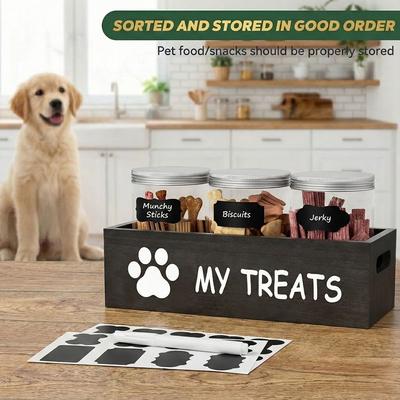 Reusable Pet Food Container Wooden Food Storage Container Countertop Organization