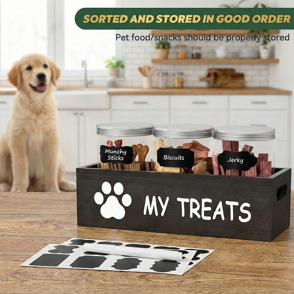 Reusable Pet Food Container Wooden Food Storage Container  Countertop Organization