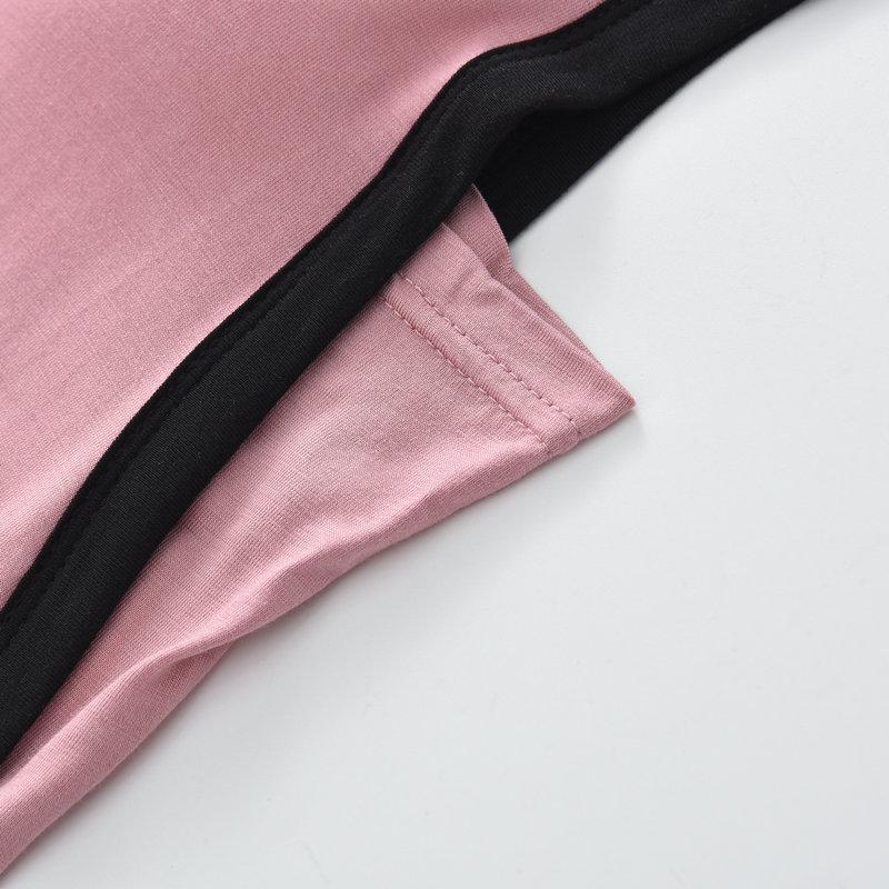 Women's Summer Modal Sleeveless Nightdress with Chest Pad - Breathable, Thin, Contrast Color