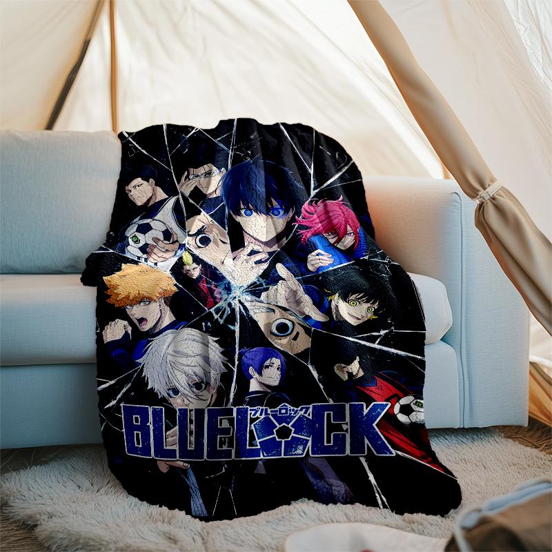 BlueLock Theme Printed Blanket - Perfect for Couch, Bed, Travel & Outdoor Use | Machine Washable, Cozy & Durable.