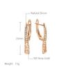 Unusual English Earings Fashion Jewelry  Rose Gold Color Natural Zircon Long Dangle Earrings Women Fine Daily Jewelry