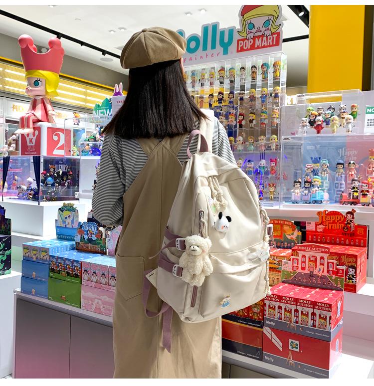2021 Koreansk Stil Stor Kapacitet Dam Söt Ryggsäck - Idealisk för Gymnasie- och Högskolestudenter