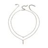 Women's Two-Piece Collarbone Chain, European American Fashion Versatile Double-Layer Stacked Long Tassel Pendant Necklace Jewelry