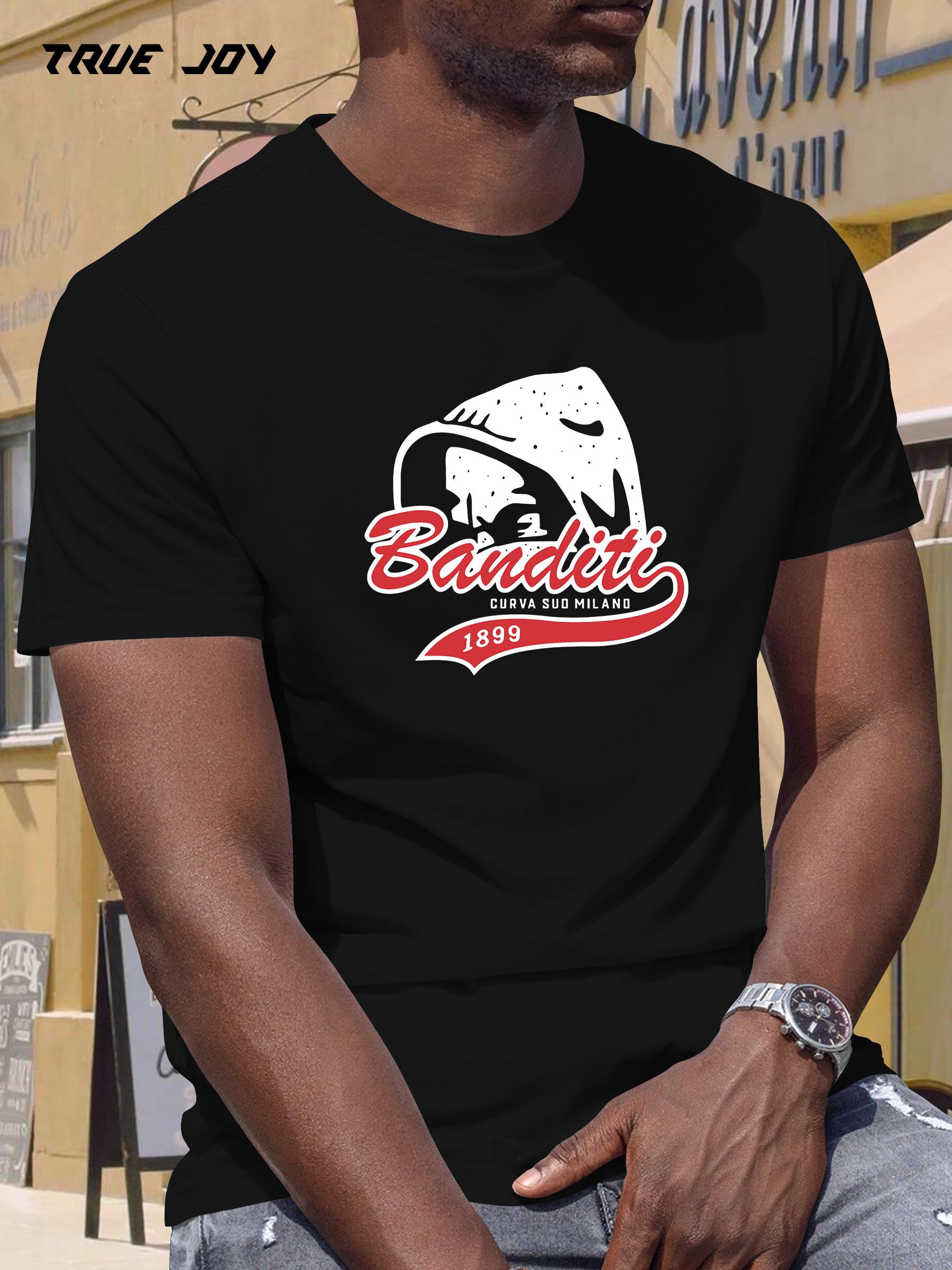 

Casual Summer T-shirt with Bold BANDIDO Graphic Print - Round Neck S