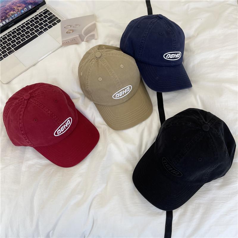High Quality Hat Washed Cotton Cap Men and Women Couples Versatile Spring and Summer Letter Embroidery Soft Top Baseball Cap