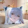 Zani Cute Game Wuthering Cushion Cover Silky Short Plush Invisible Zipper Dustproof Sofa Pillow Case For Home Decor