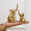 Metal Elephant Set of 2 Decorative Elegant Modern Tabletop Art for Living Room, Office, Bedroom, Shelf Display