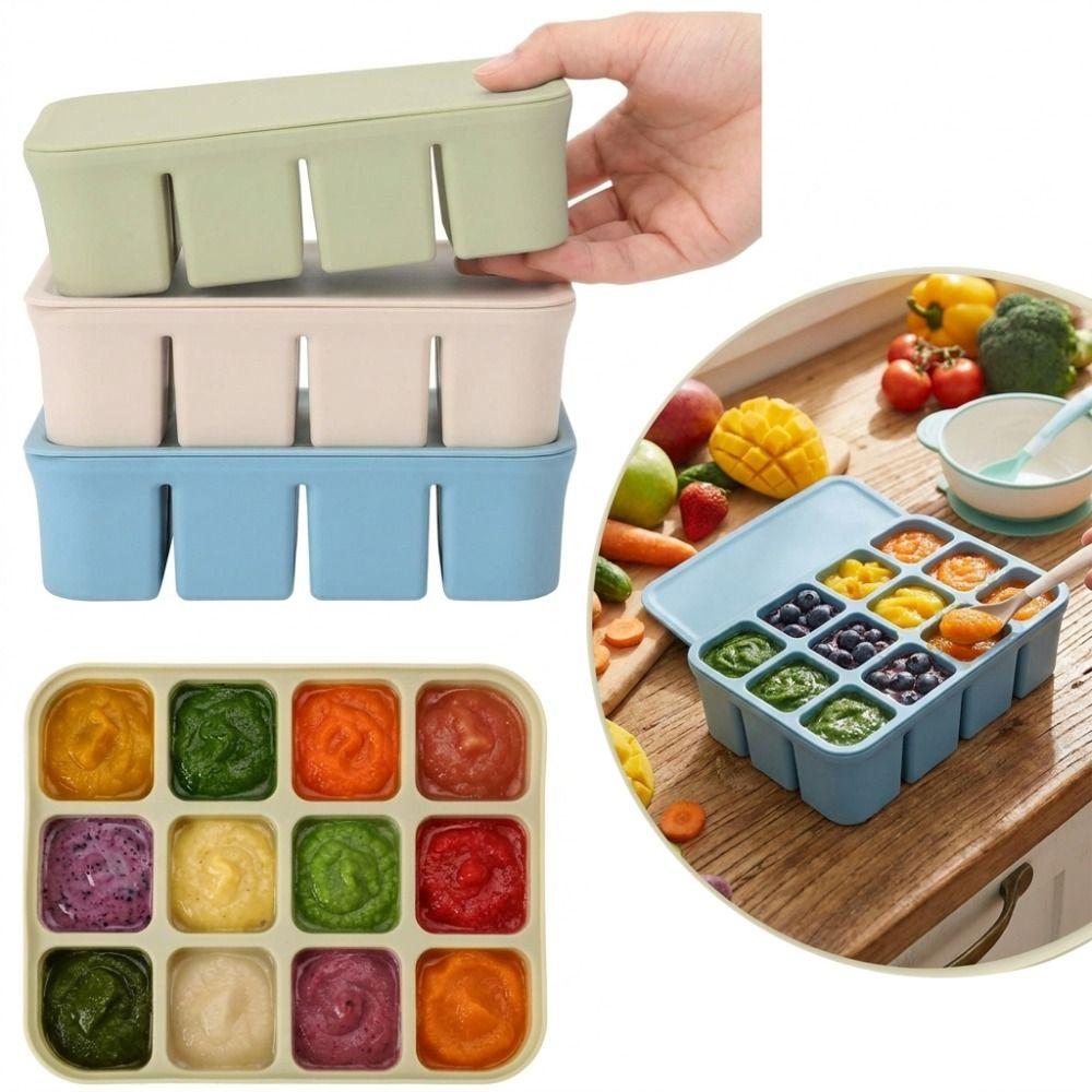 With Lids Baby Food Freezer Tray Silicone Material Baby Food Storage Container For Baby