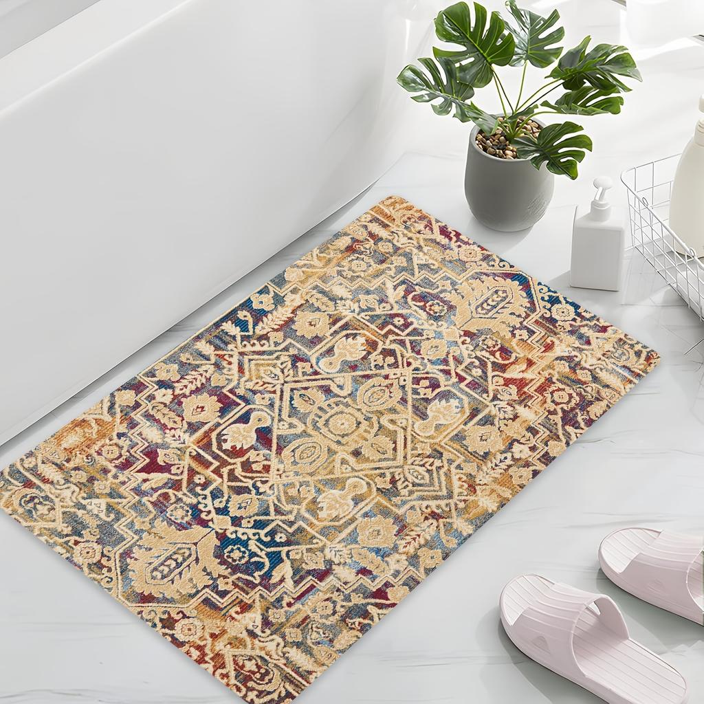 Covor de Flanelă BOHO Persan Vintage Preș pentru Ușa de Intrare Covor pentru Hol Covor Mic Antiderapant Lavabil Rezistent la Murdărie Decor pentru Casă