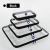 Large Clear Zipper Travel Organizer Bag for Pet Clothes & Toiletries - Hard Storage Box with High Capacity