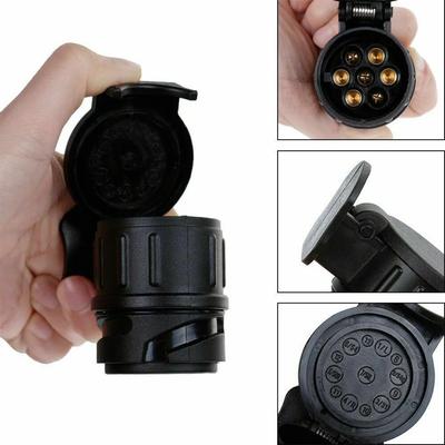Adaptador de 13 a 7 Pines Conector de Remolque 12V Barra de Remolque Remolque Enchufes Impermeables Convertidor de Zócalo Adaptador de Repuesto