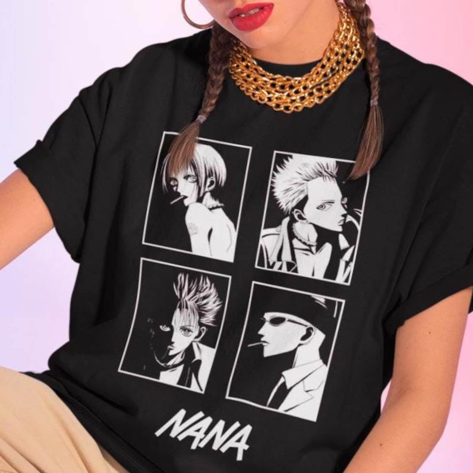 Nana Anime T-Shirt – Manga Cosplay Tee,Nana Black Stones Shirt M