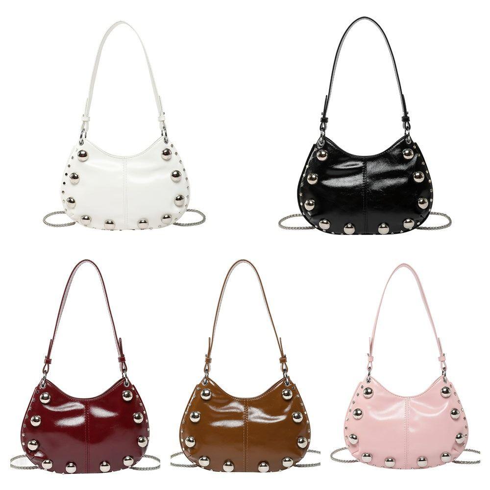 Crossbody Bag Rivets PU Underarm Bag Small Pack Shoulder Bag Portable Punk Style Handbags  Girls