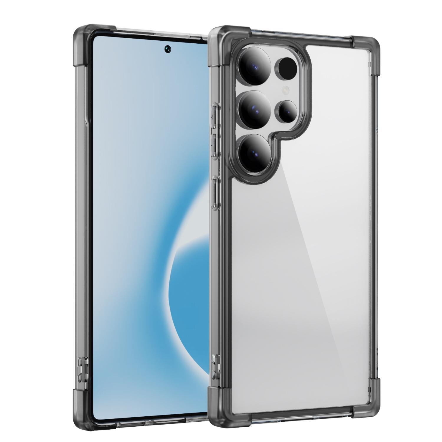 

Для Samsung Galaxy S25 Ultra чехол с усиленными углами TPU+акриловая прозрачная задняя крышка телефона Transparent Black