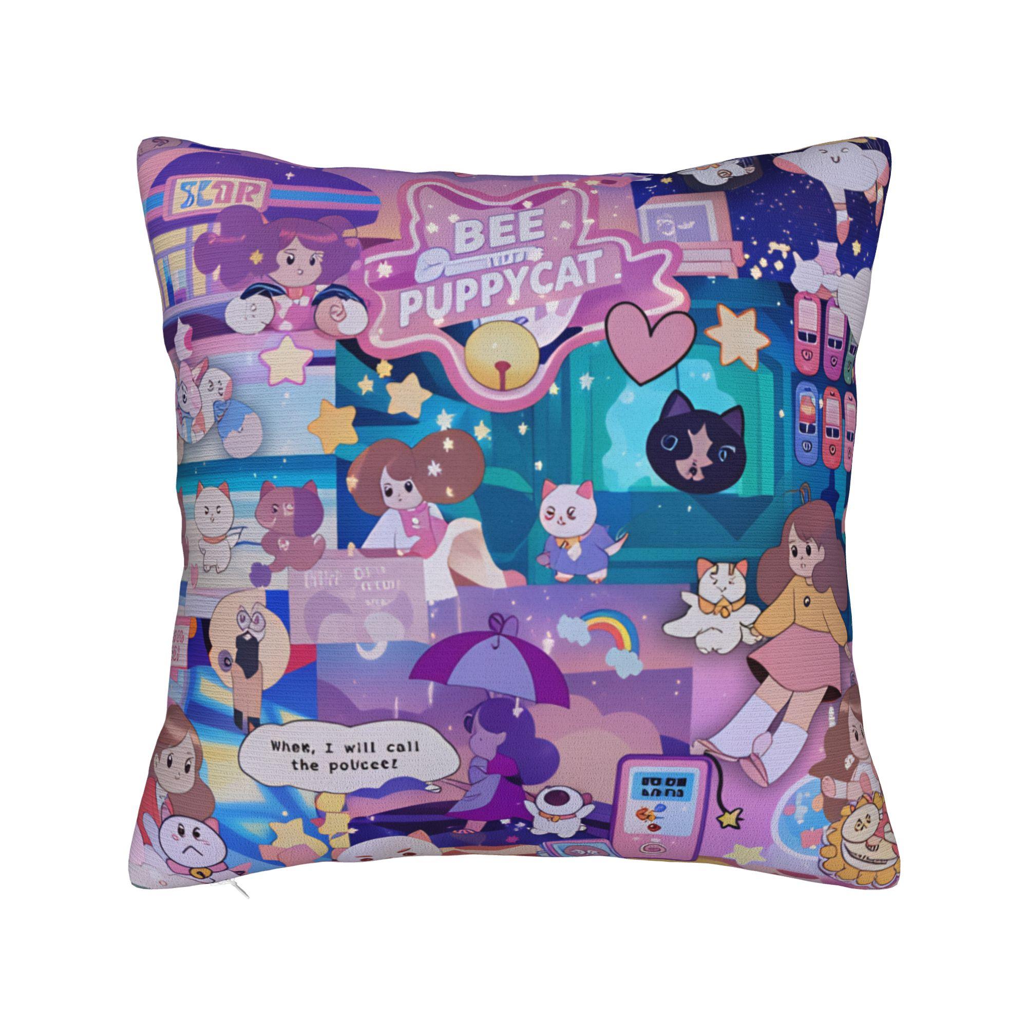 Наволочка B-Bee And P-Puppycat Современная наволочка для дивана, спальни, домашнего декора 12x12Inch
