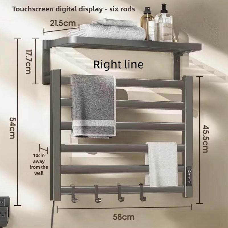 Bathroom Electric Bath Towel Carbon Fiber Warmer Heating Towel Rack Intelligent Constant Temperature Towel Dryer Shelf