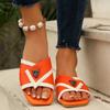 Fashion Comfortable and Versatile Flat Non-slip Women's Slippers Square Toe Open Toe Soft Sole Color Block Simple Breathable Flip-flops