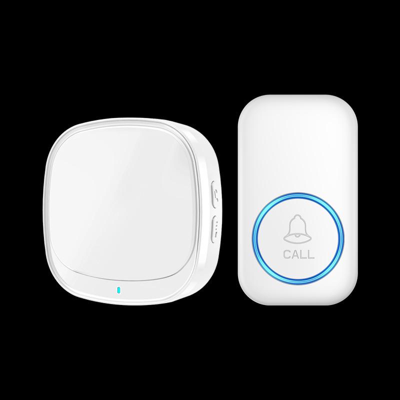 Wireless Battery-Free USB Doorbell with Waterproof Remote Receiver White