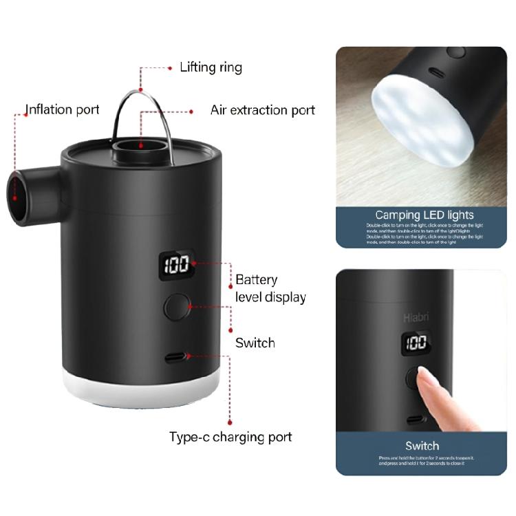 Wireless Electric Air Pumps with Fast Inflation Deflation Attachments Suitable for Pool Float Airbeds Outdoor Activity