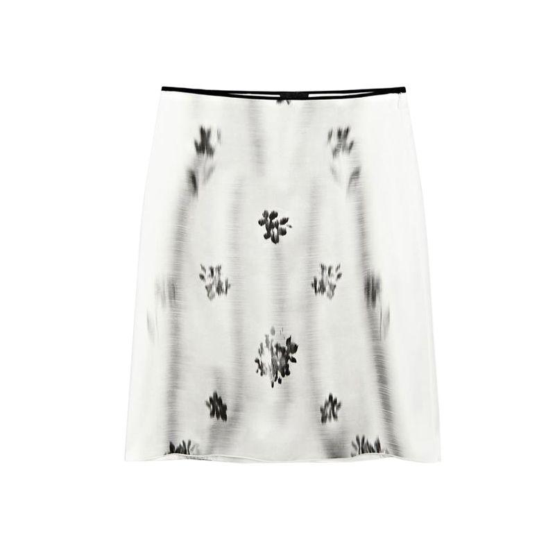 

MD Summer Women s Clothing New Chinese Style Elegance Blooming Print Tied Waist Decoration over-the-Knee Skirt 5217897 Sky Blue L