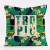 New Flower-and-bird Tropical Plant Waterproof Pillowcase, Printed Sofa Cushion, Detachable and Washable Pillow 45x45cm (Pillow Insert Not Included)
