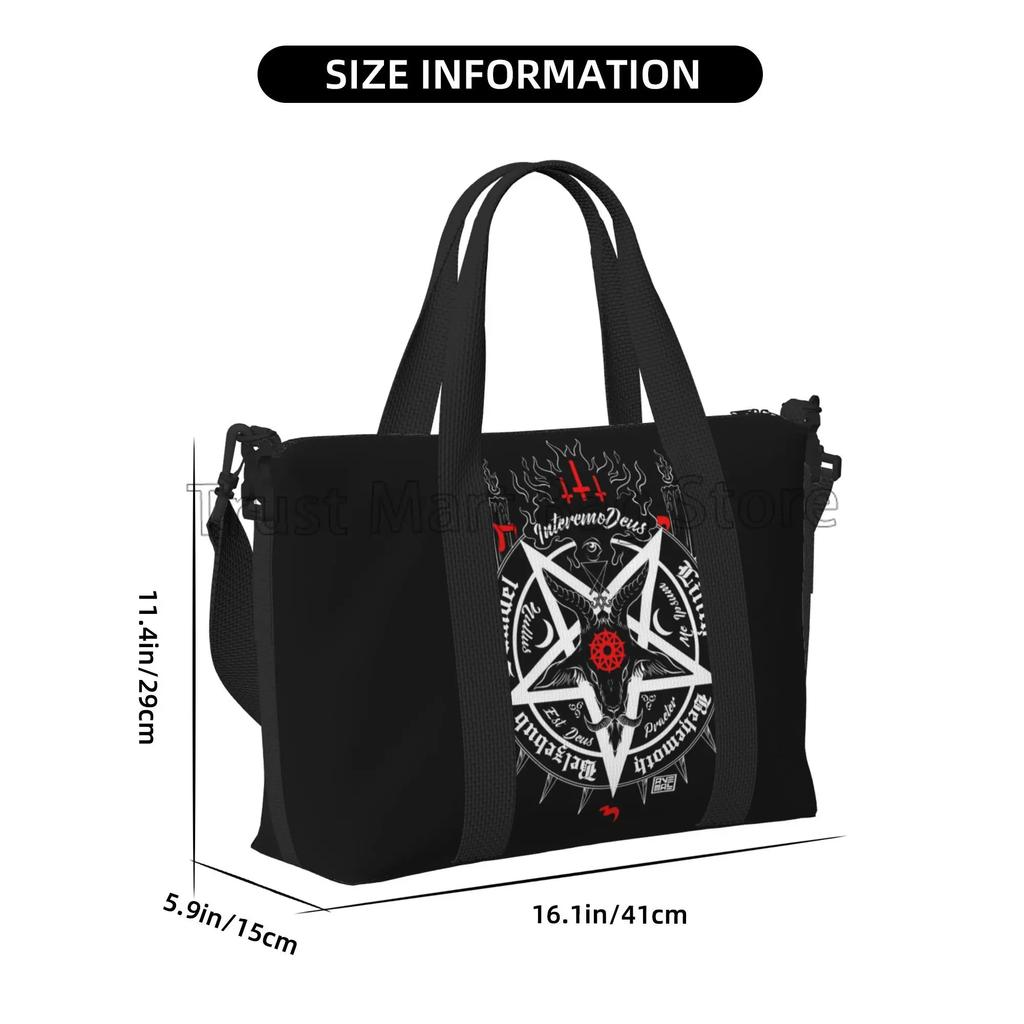 Satanic Occult Duffle Bag Satan Skull Dead Head Graphic Multipurpose Weekender Bags Unisex Waterproof Sports Yoga Luggage Bag