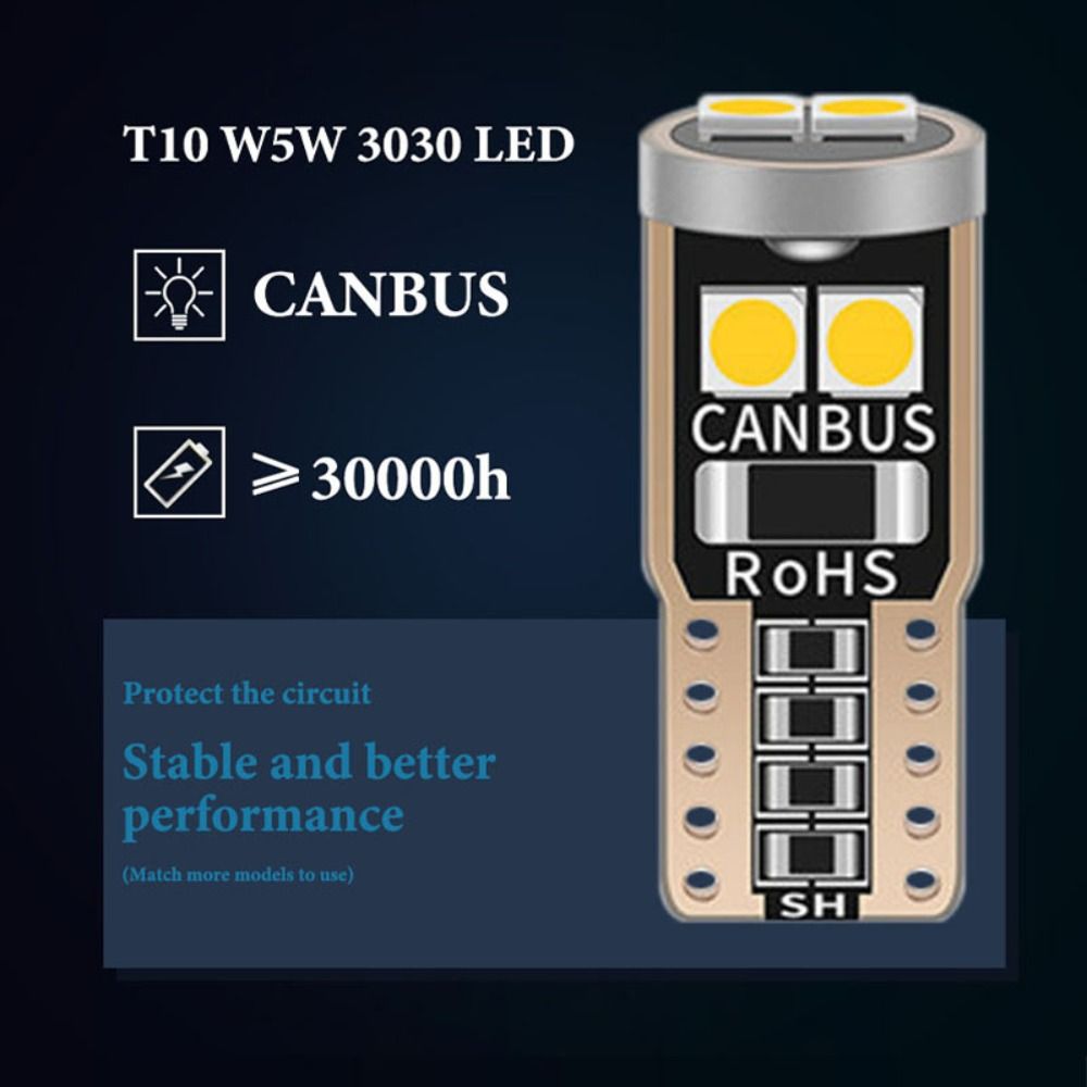 6Pcs T10 W5W 3030 6SMD License Plate Lights Super Bright Car LED Light LED Car Parking Lights