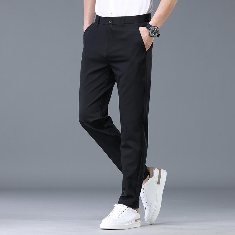 Spring New Style Micro-stretch Slim Light Business Men's Trousers Versatile Personality Straight Pants Men
