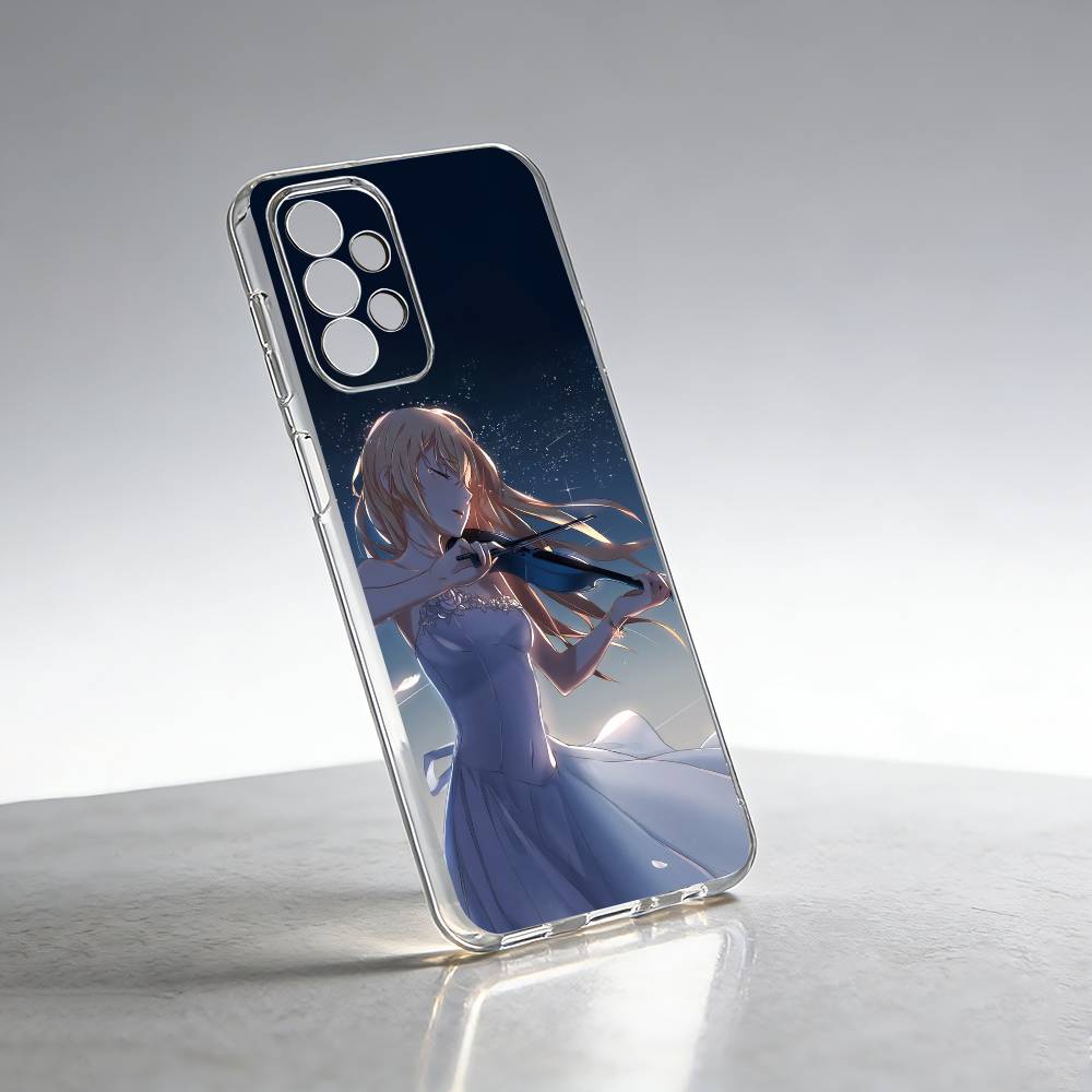 Anime Your L-Lie in April Kaori Phone Case Transparent Silicone Soft For Samsung S25,S24,S21,S22,S23,S30,Ultra,S20,Plus,Fe